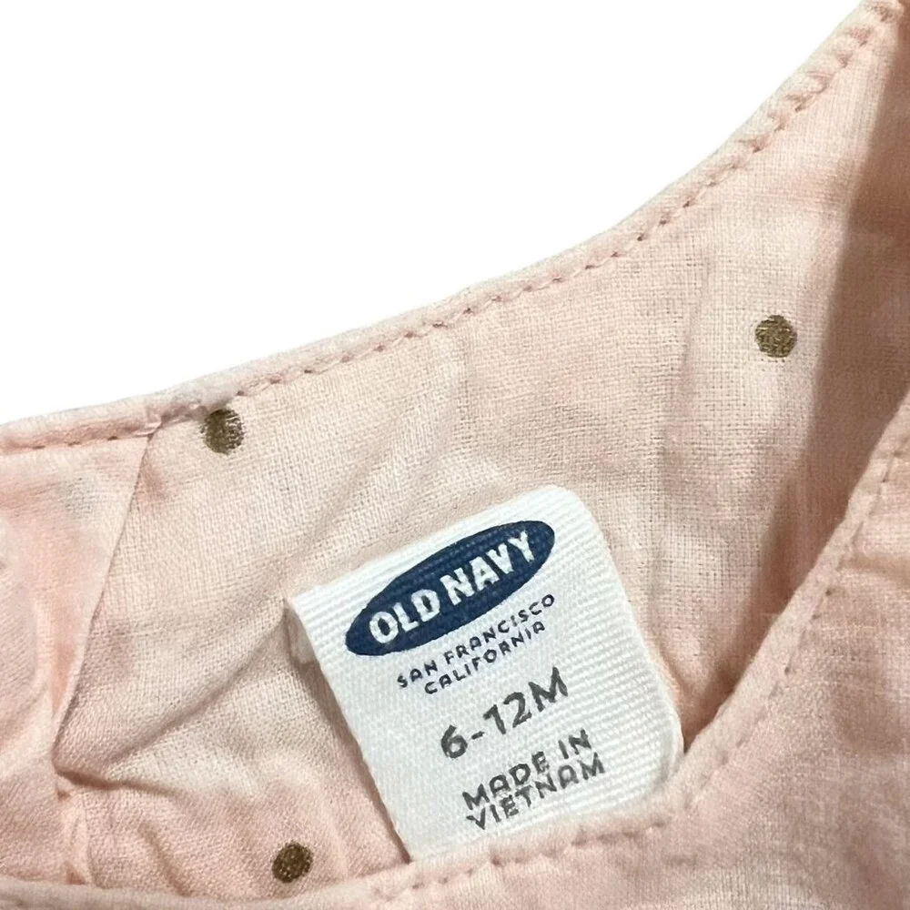 Old Navy 6-12m Pink Polkadot Blouse